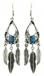 Red Indian Feather Earrings