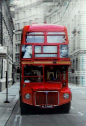 3D Wandbild Doppeldeckerbus