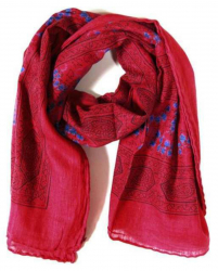 Bedrucktes Tuch Paisley Rot