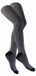 Overknee Socken Schwarz Grau Nadelstreifen