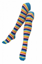 Mehrfarbig Gestreifte Overknee Socken