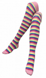 Blau & Gelb Gestreifte Rosa Overknee Socken