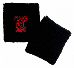 Schweißband Schwarz Punks Not Dead