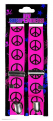 Suspender neonpink black Peace